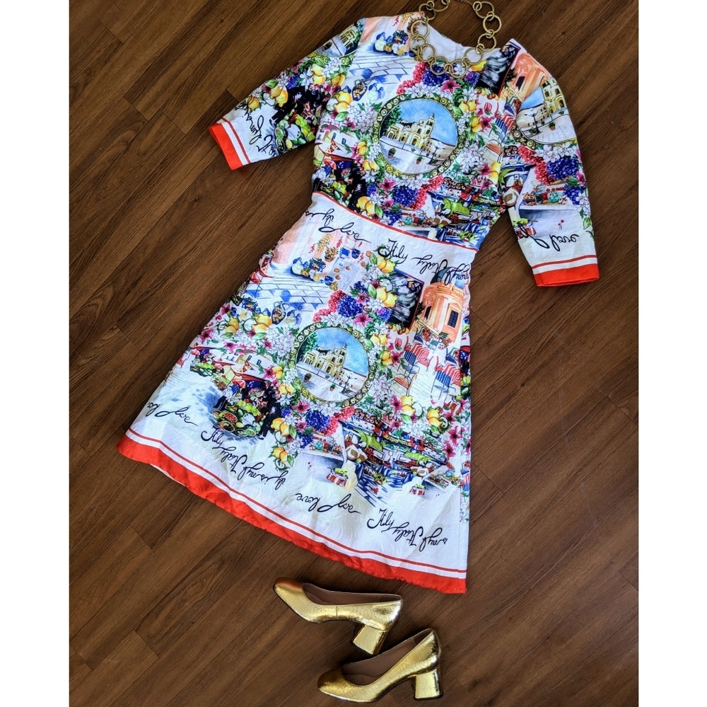 Mooekerr charming picture print dress